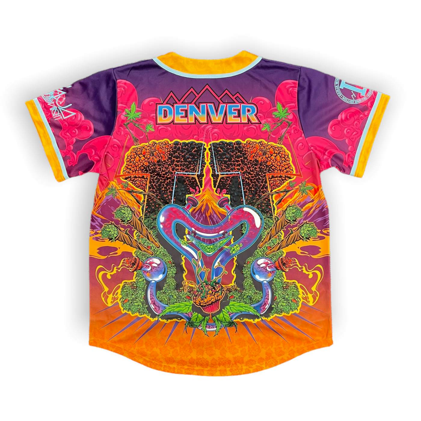 GANJA WHITE NIGHT PSYCHEDELIC BASEBALL JERSEY