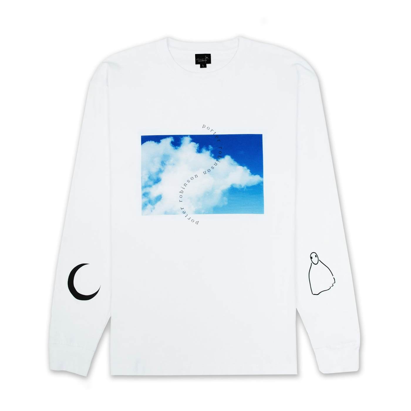 Porter Robinson sky / moon / ghost long sleeve (white)