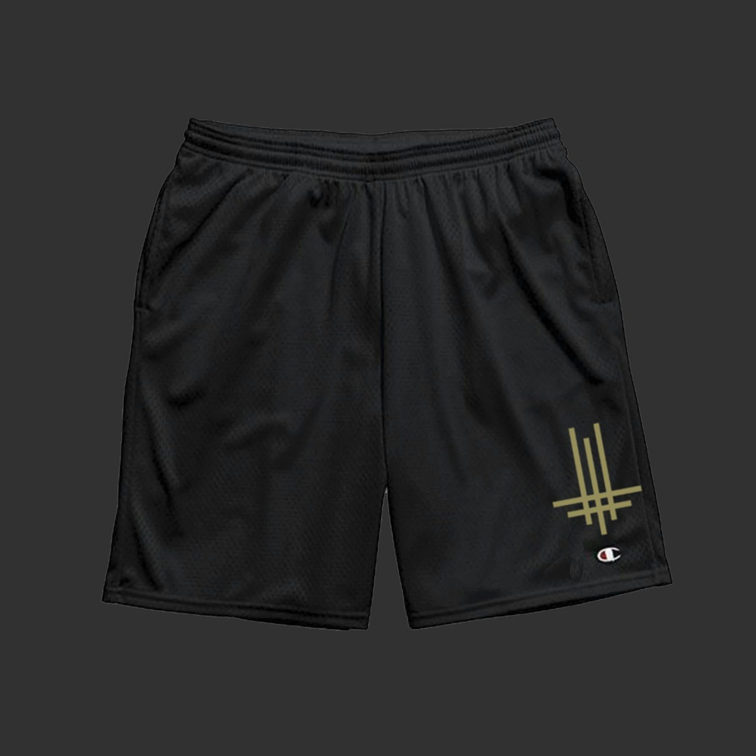 black and gold champion shorts