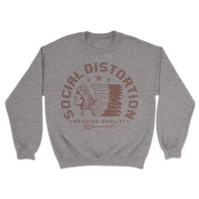 Social Distortion Native American Crewneck Sweatshirt (Heather Grey)