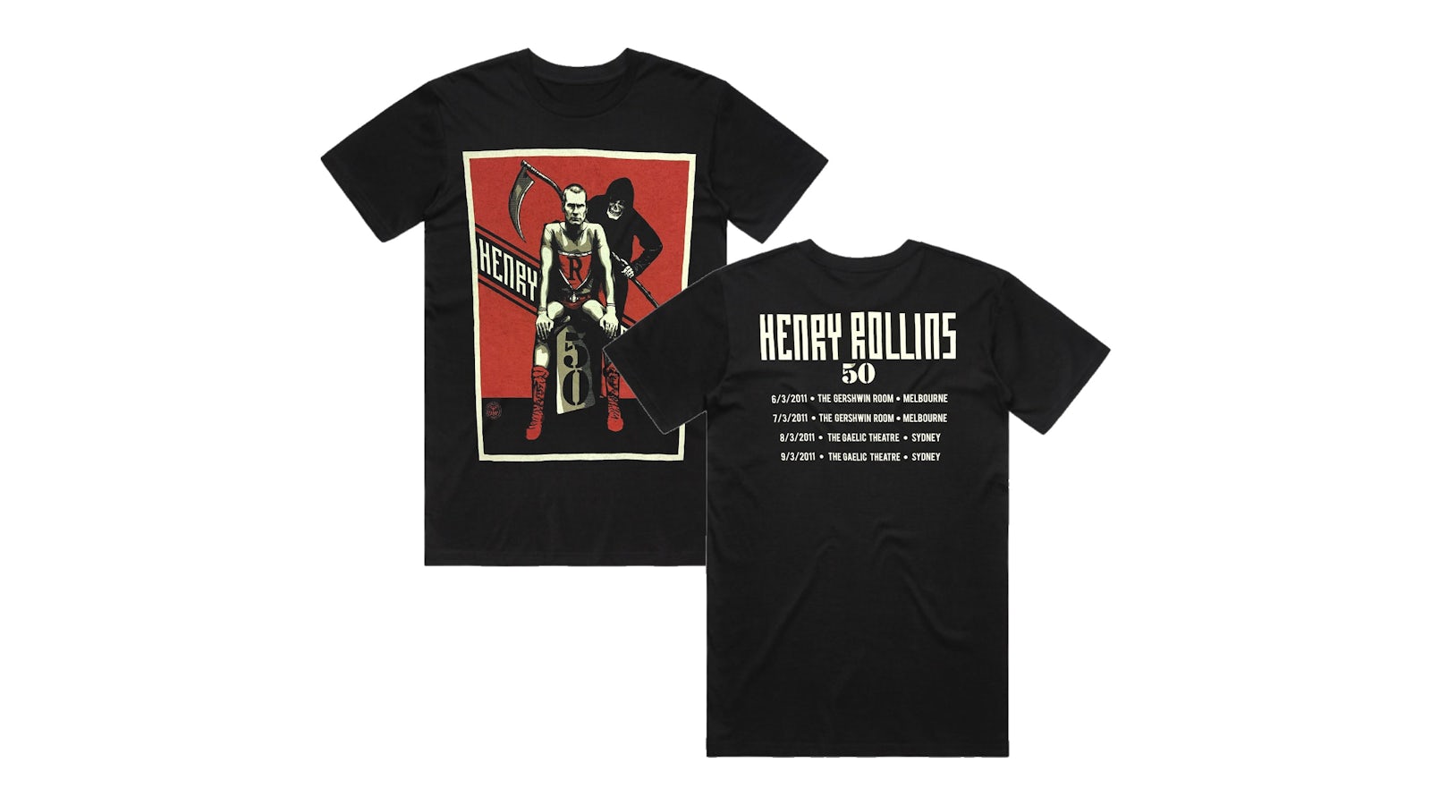 Skalk Nord Vest rysten Henry Rollins '50' Tour 2012 T-Shirt (Black)