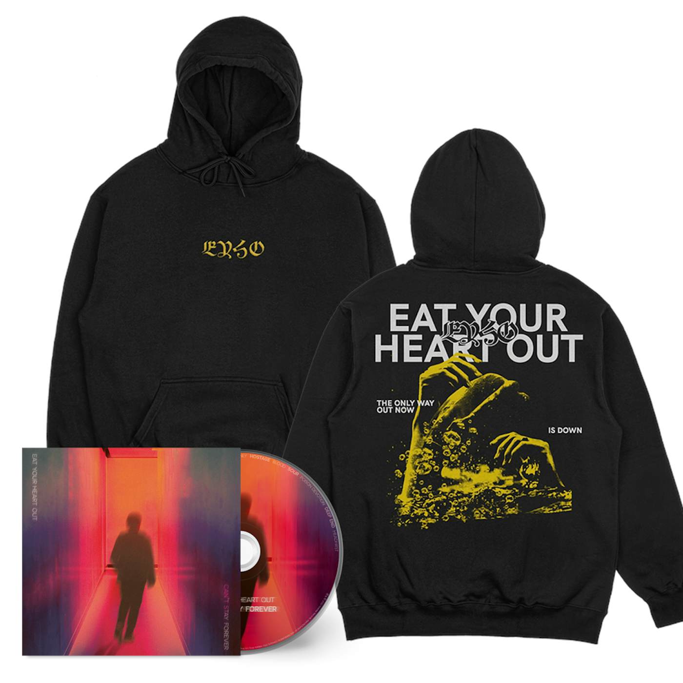 Eat Your Heart Out Can't Stay Forever CD + Hoodie (Black)