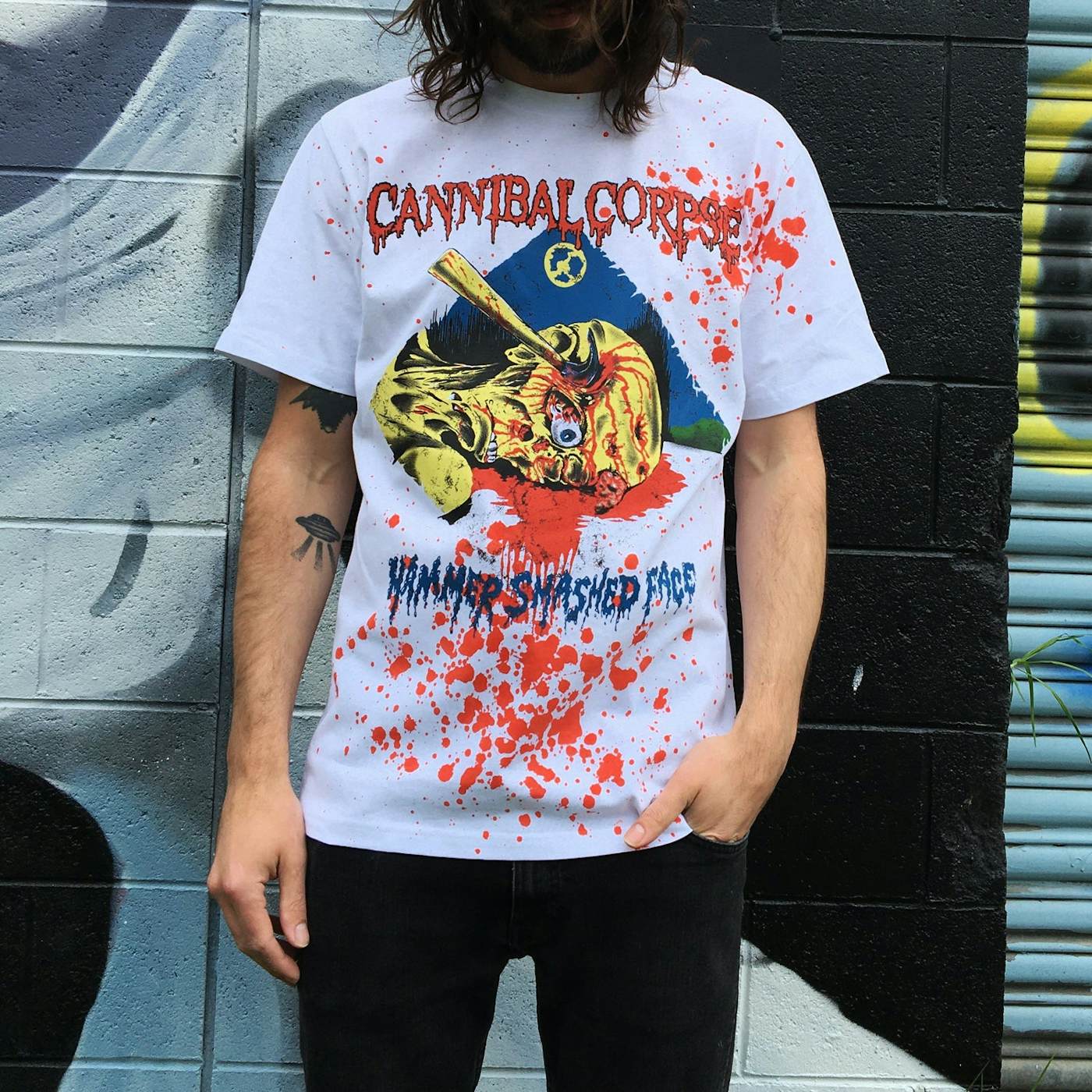 Cannibal Corpse Hammer Smashed Face T-Shirt (Blood Dye)