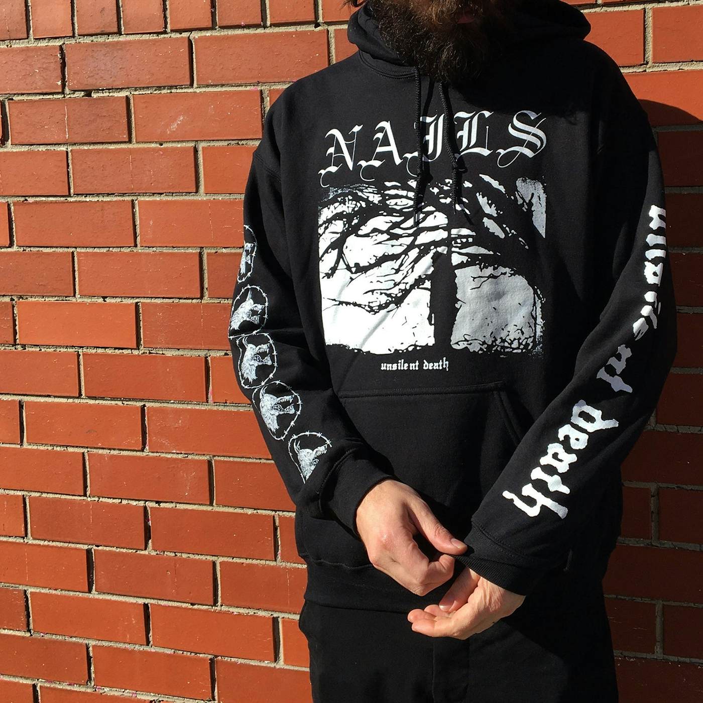 Nails Unsilent Death Pullover Hoodie (Black)