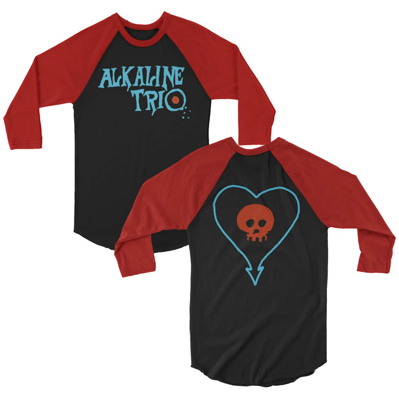 Alkaline Trio E.P. Logo Heartskull Raglan (Black/Red)