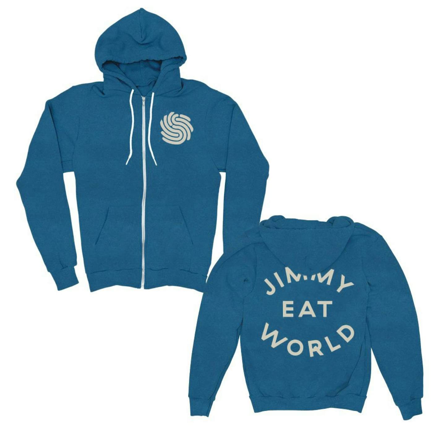 Jimmy Eat World Applique Surviving Emblem Zip Up Hoodie (Blue)