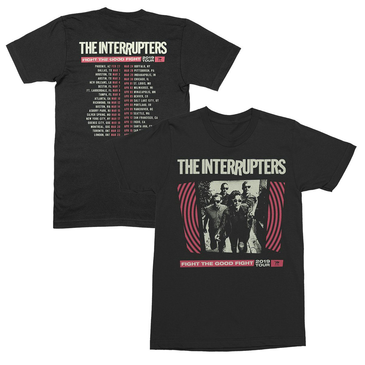 The Interrupters FTGF Spring 2019 Tour T-Shirt (Black)