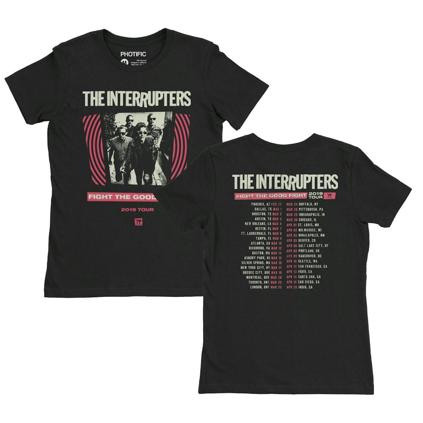 The Interrupters FTGF Spring 2019 Tour Womens T-Shirt (Black)