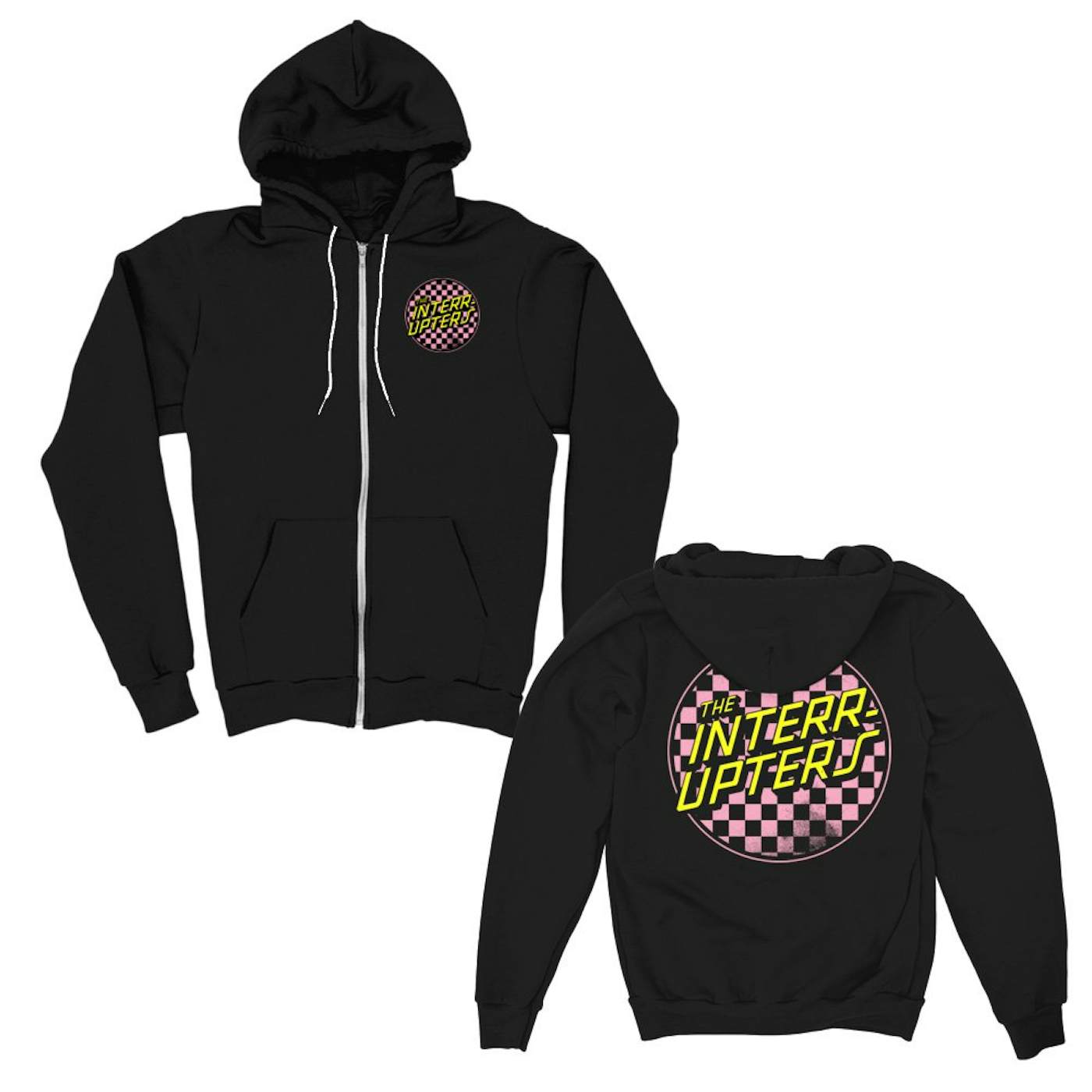 The Interrupters Checkered Zip Up Hoodie (Black)