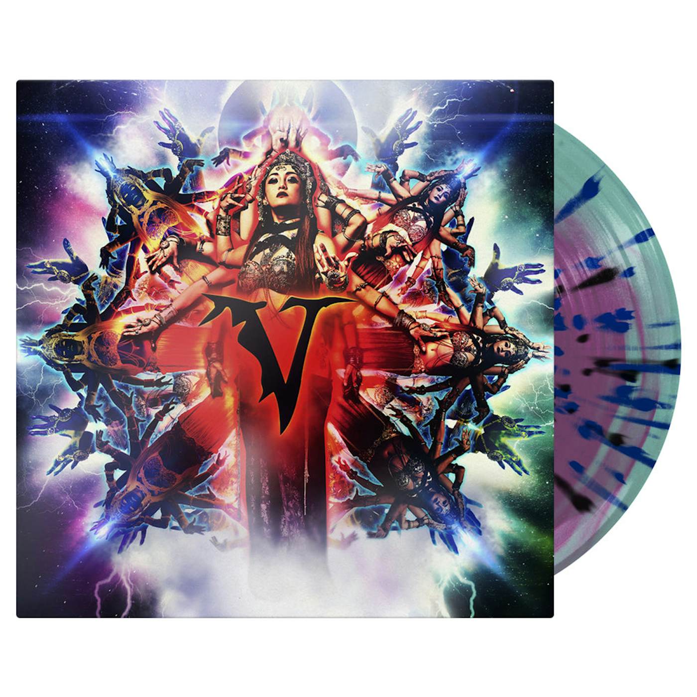 Veil of Maya - "Matriarch" Neon Violet in Electric Blue w/ Black + Blue Splatter Gatefold Vinyl