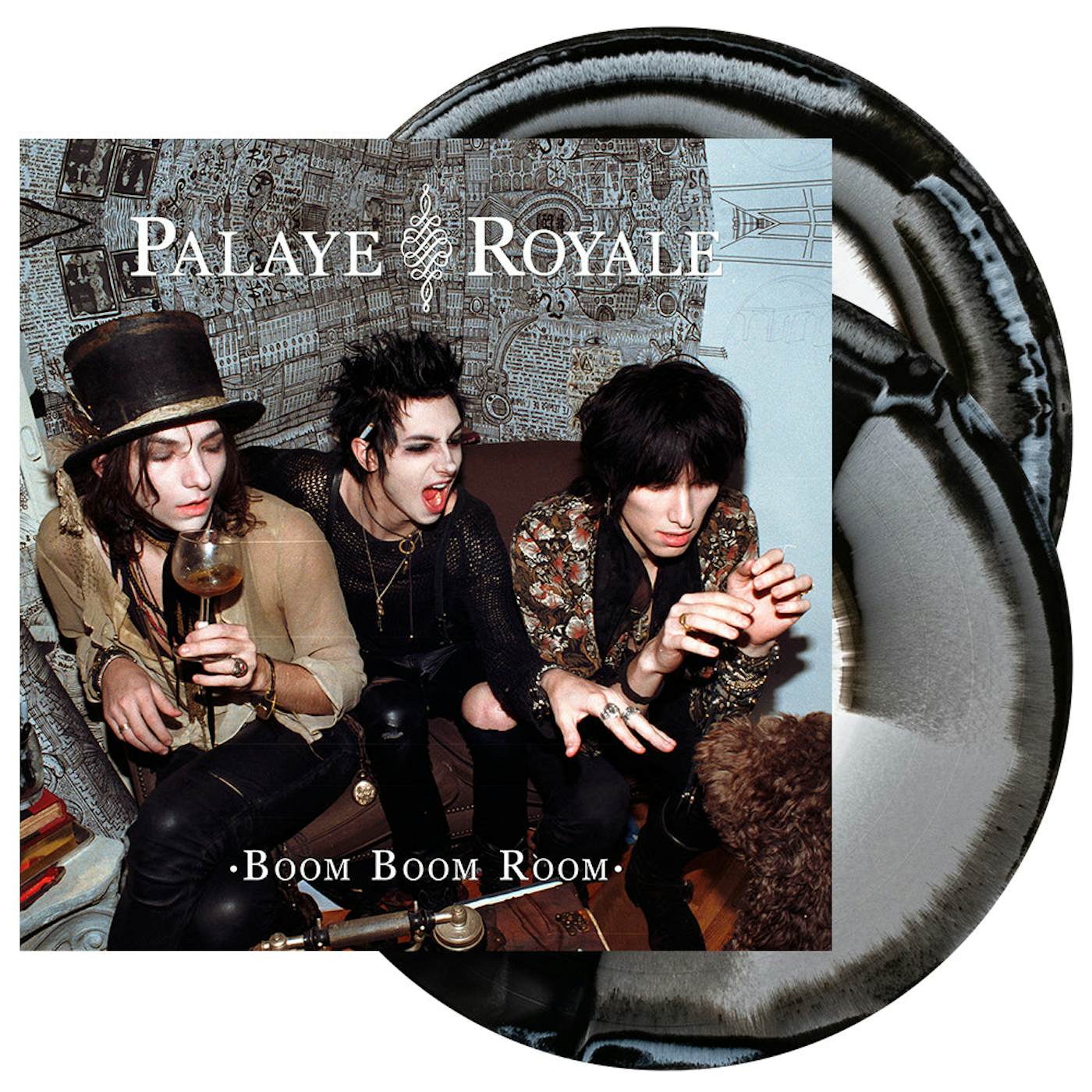 Palaye Royale - 'Boom Boom Room (Side A)' Vinyl (2xLP White + Black + Silver Tri-Color Side A/B)