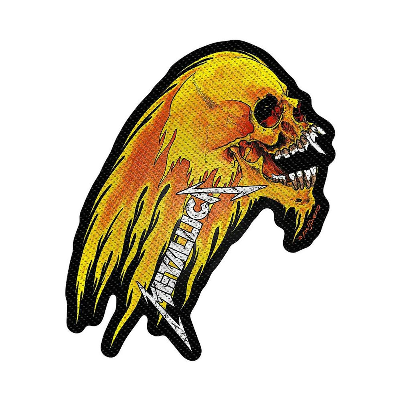 Metallica Patch - Flaming Skull Cut Out Standard Patch