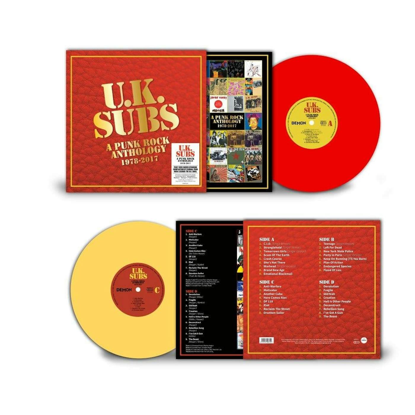 U.K. Subs LP Vinyl Record - A Punk Rock Anthology - 19 78-20. 17  (Red/Yellow Vinyl)