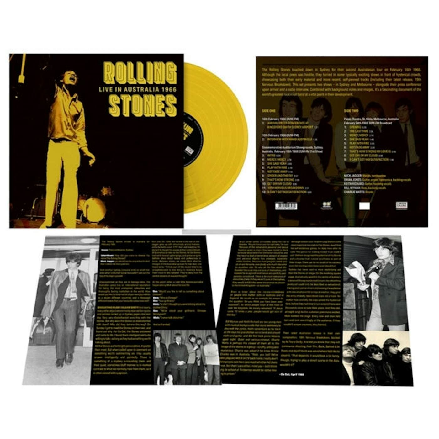 The Rolling Stones LP - Live In Australia 1966 (Yellow Vinyl Limited)