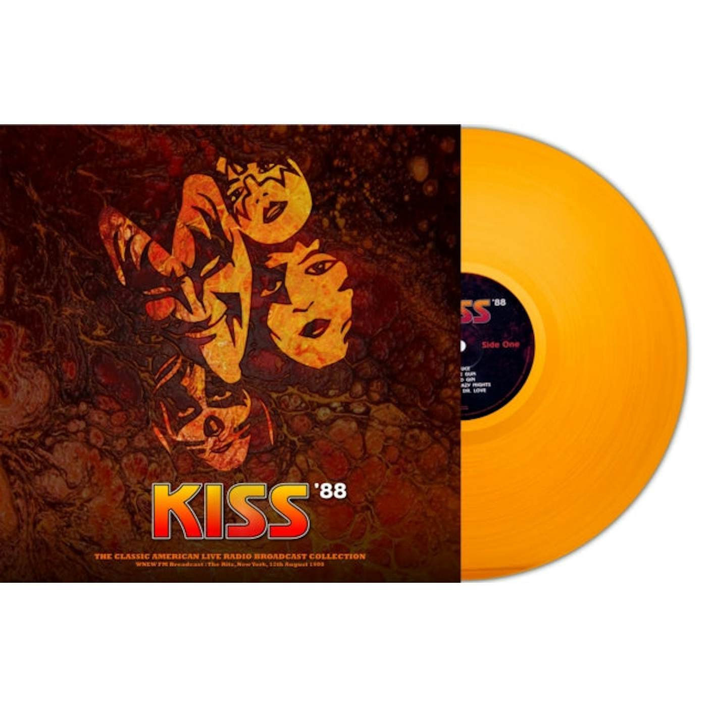 Kiss LP Vinyl Record - Wnew Fm Broadcast The Ritz New York Ny 12 th August 19 88 (Orange Vinyl)