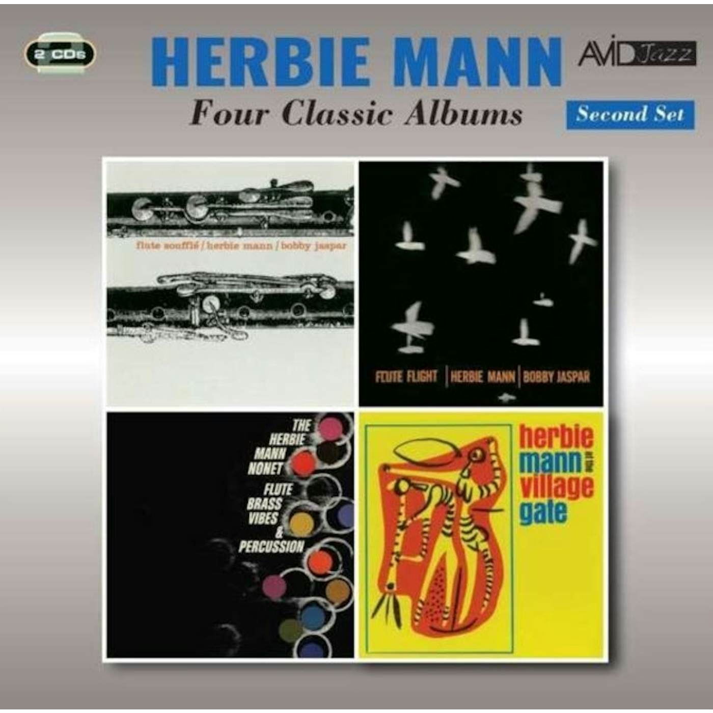 Herbie Mann CD - Four Classic Albums (Flute Souffle / Flute Flight / Flute. Brass. Vibes & Percussion / At The Village Gate)