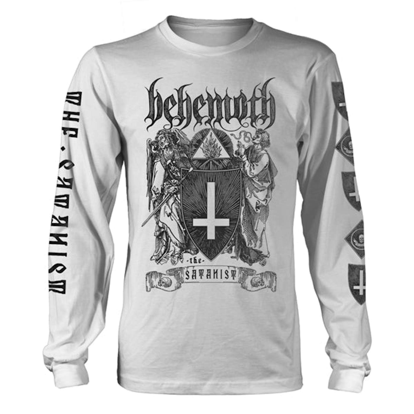 Behemoth Long Sleeve T Shirt - The Satanist (White)