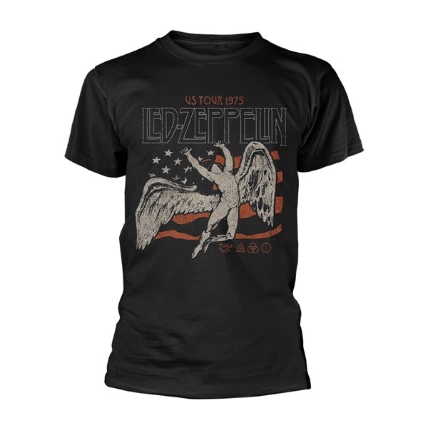 Led Zeppelin T Shirt - USA 1975 Tour Flag $35.69