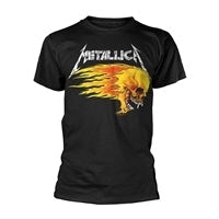 Metallica flaming hot sale skull shirt