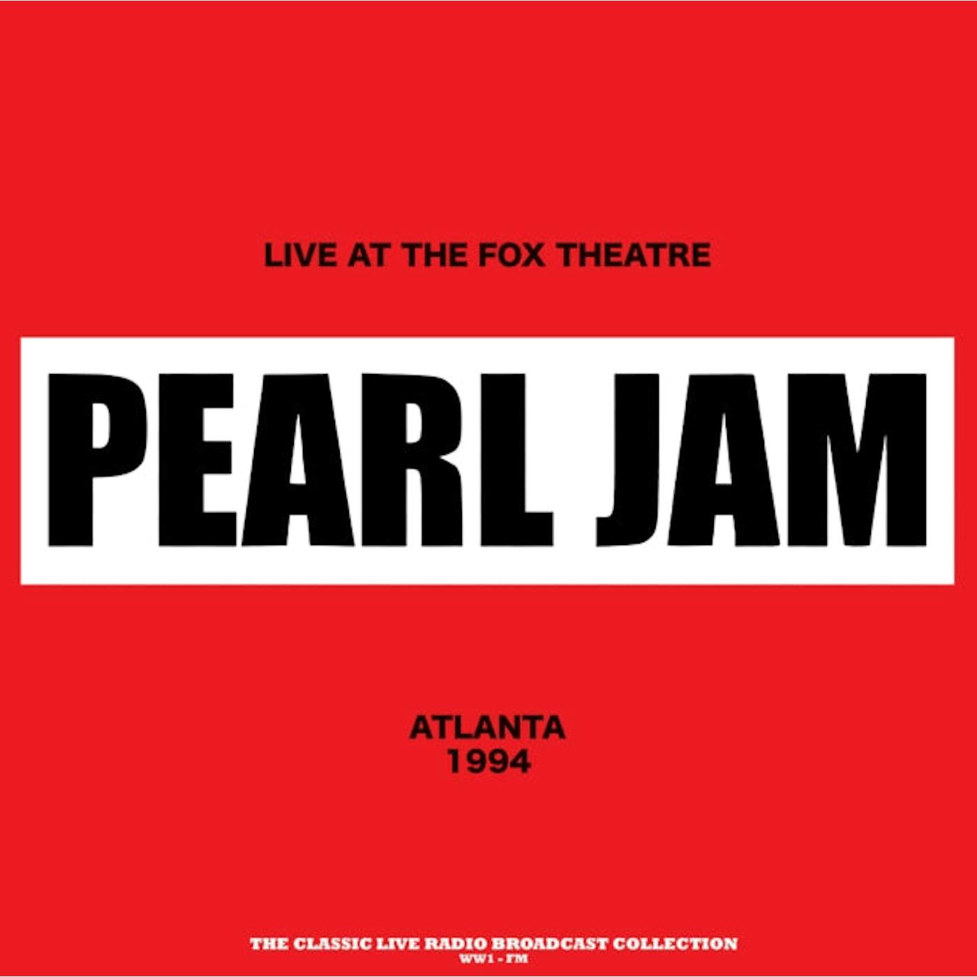 Pearl Jam LP Vinyl Record - Live At The Fox Theatre In Atlanta 19 94 (Red Vinyl)