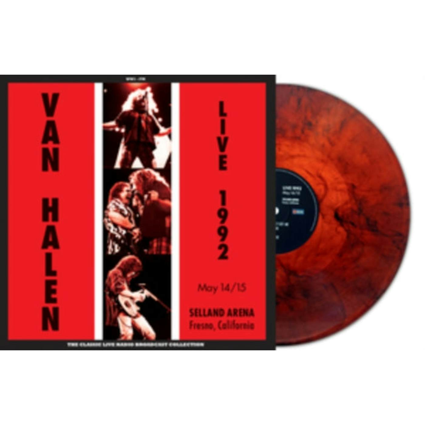 Van Halen LP Vinyl Record - Live At Selland Arena Fresno 19 92 (Red Marble Vinyl)