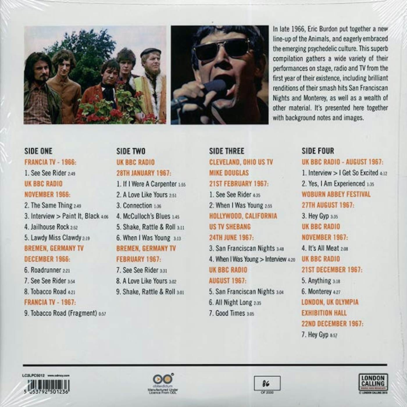 The Animals  LP -  Live In The Sixties (numbered ltd.ed.) (2xLP) (180g) (orange vinyl)