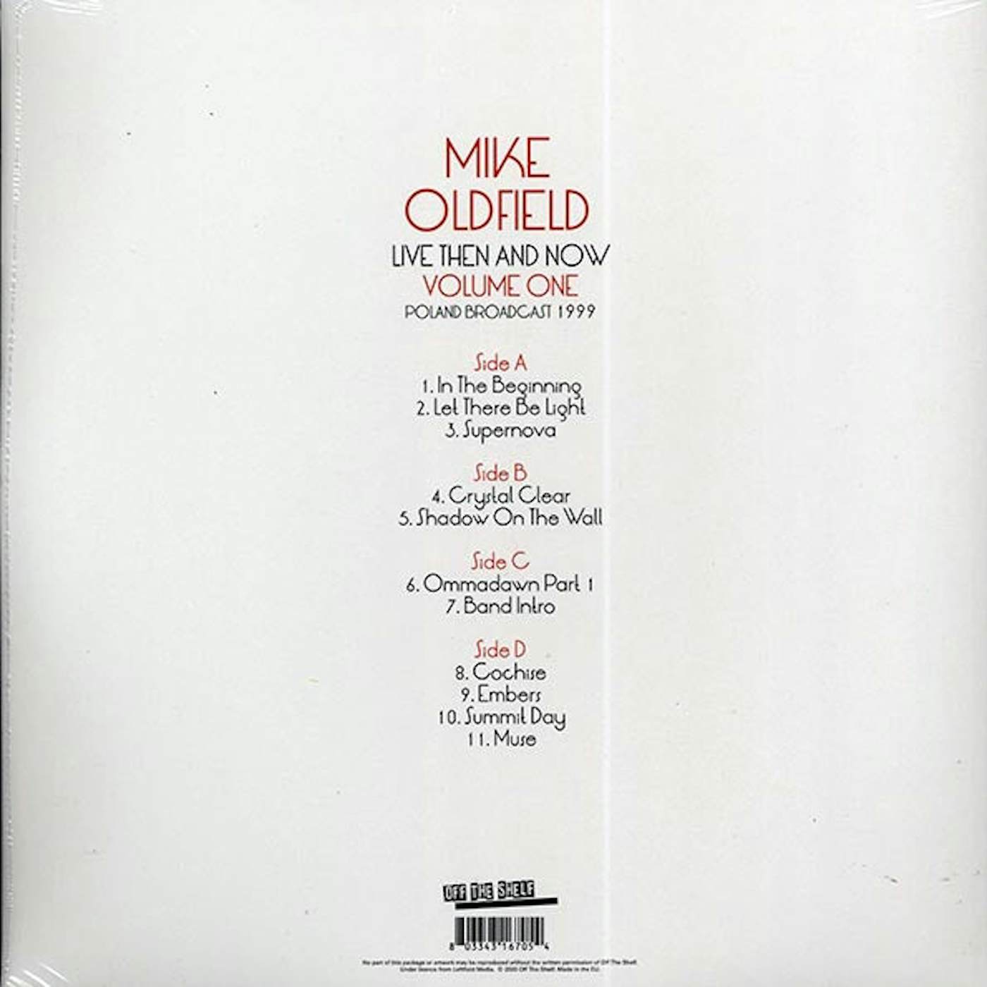 Mike Oldfield  LP -  Live Then & Now Volume 1: Poland Broadcast 1999 (2xLP) (Vinyl)