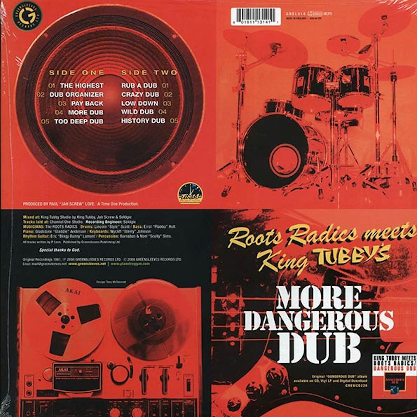 The Roots Radics, King Tubby  LP -  More Dangerous Dub: The Roots Radics Meet King Tubby (Vinyl)