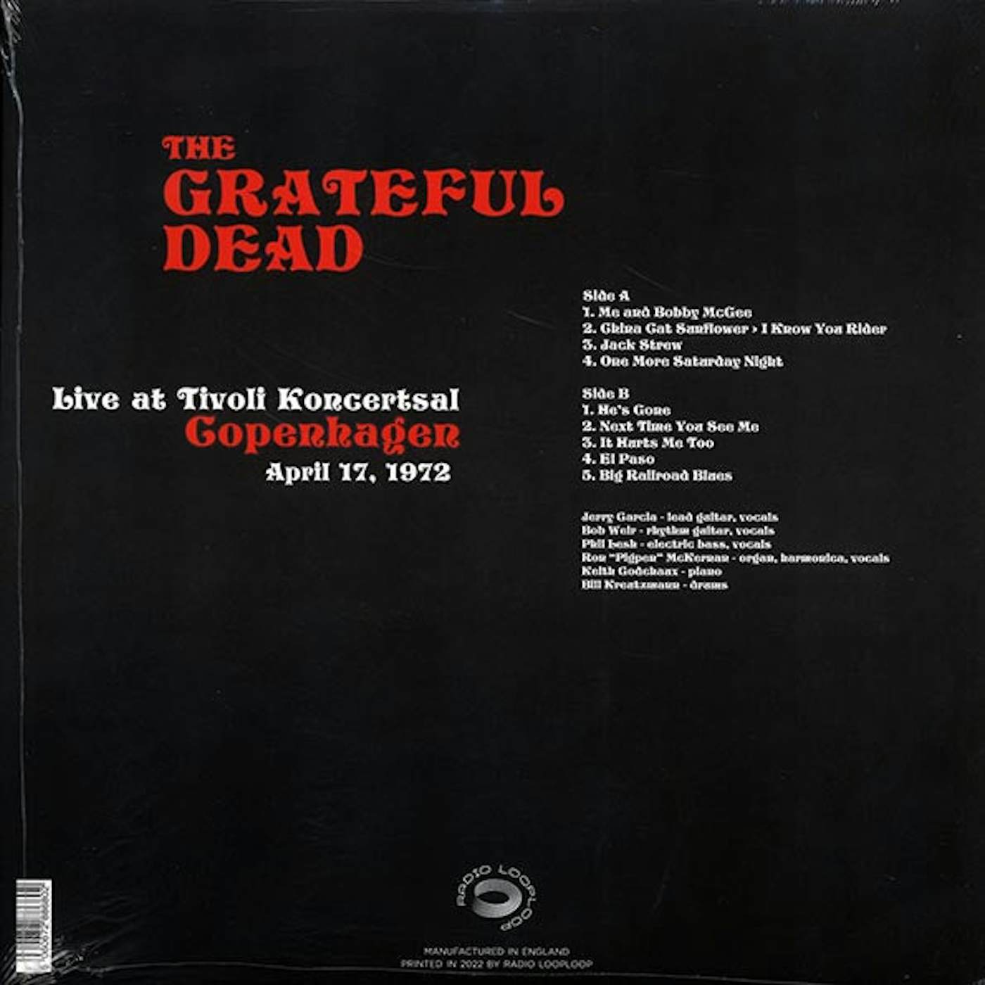 Grateful Dead  LP -  Live At Tivoli Koncertsal Copenhagen April 17, 1972 (Vinyl)