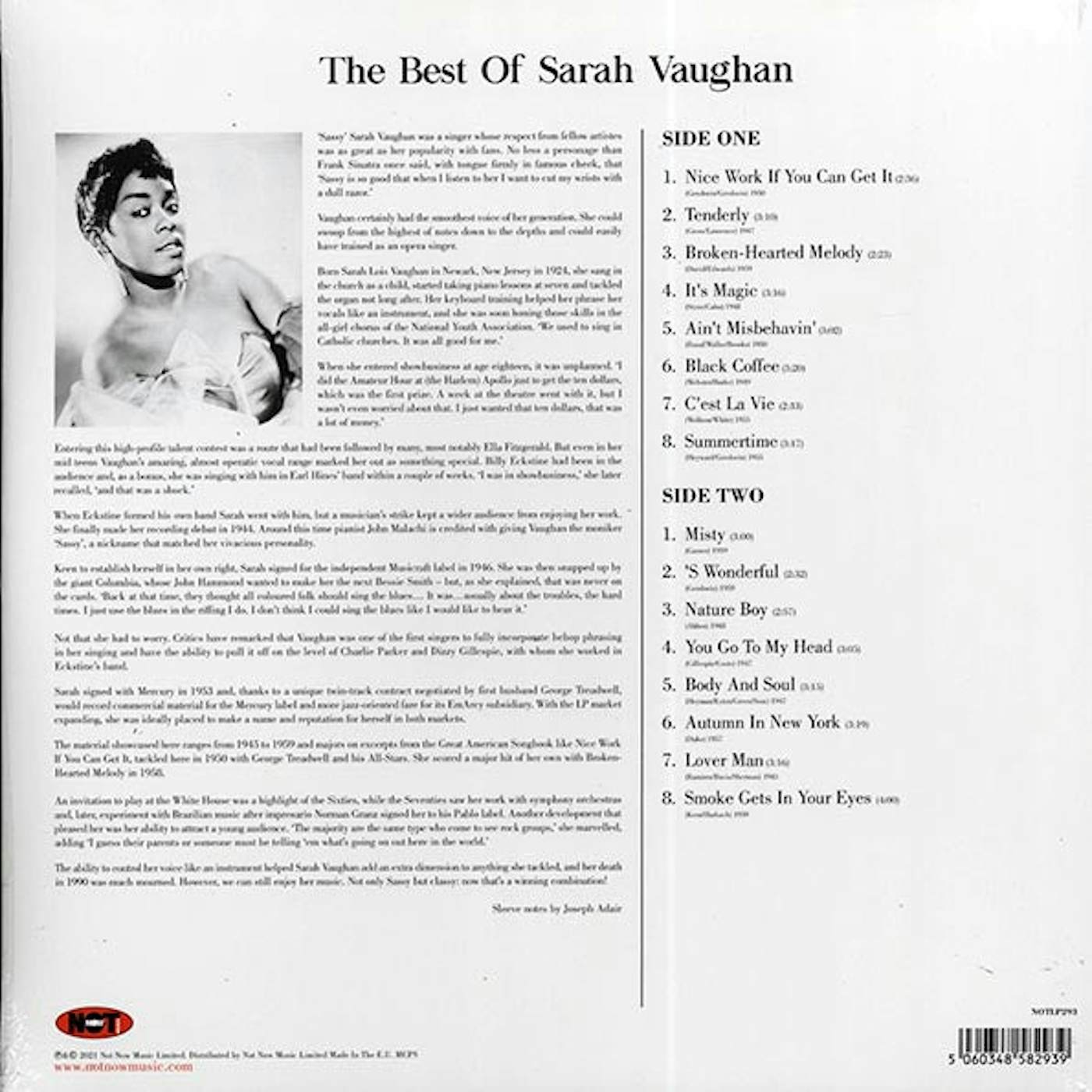 Sarah Vaughan  LP -  The Best Of Sarah Vaughan (180g) (blue vinyl)