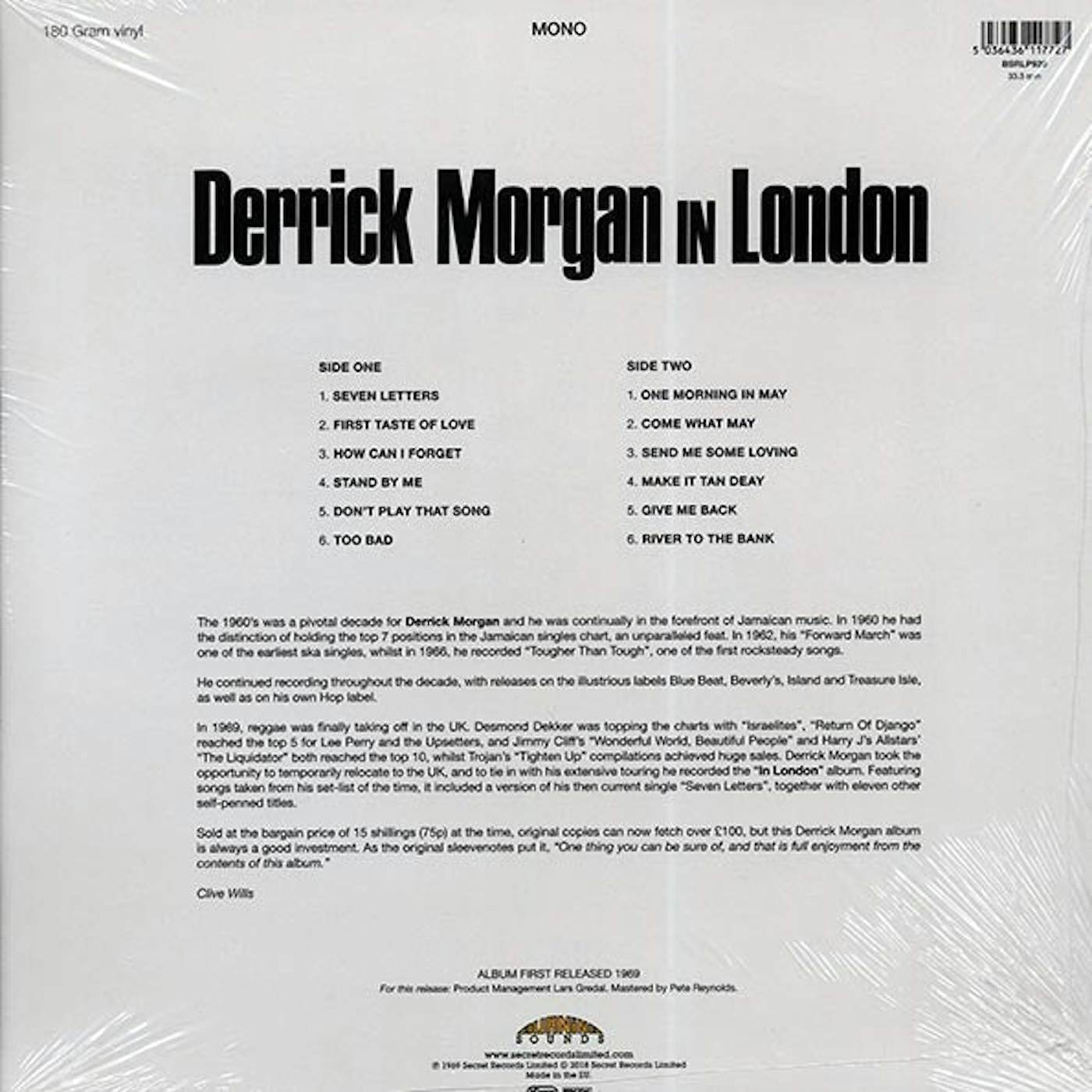 Derrick Morgan  LP -  In London (180g) (Vinyl)