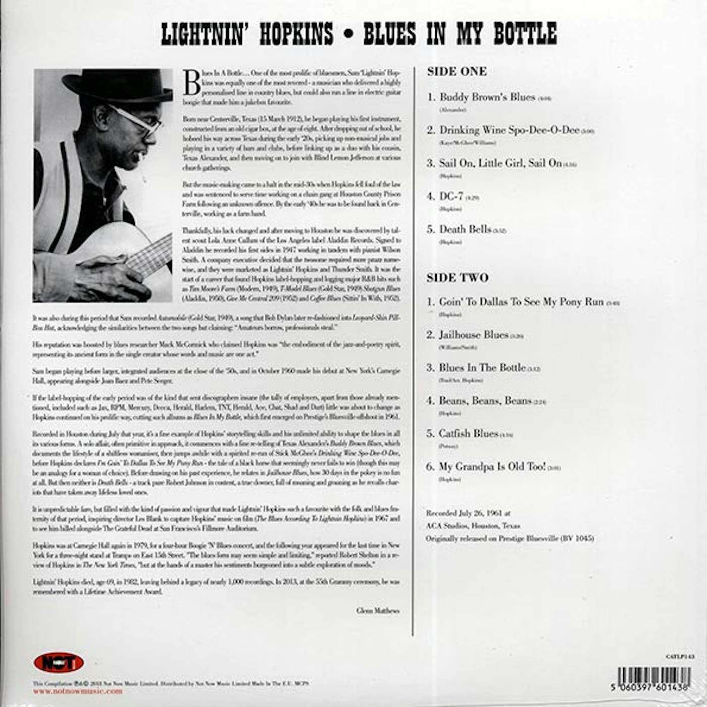Lightnin' Hopkins  LP -  Blues In My Bottle (180g) (Vinyl)