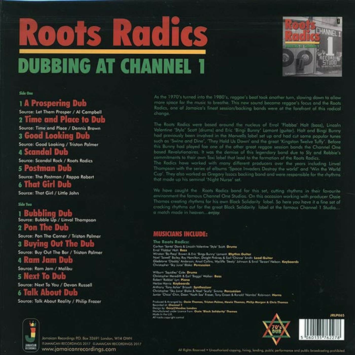 The Roots Radics  LP -  Dubbing At Channel One (180g) (Vinyl)