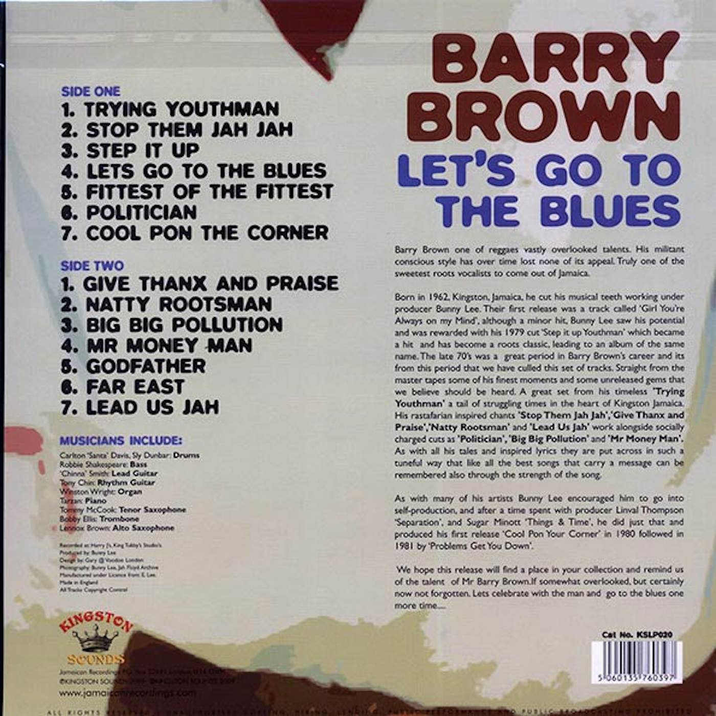 Barry Brown  LP -  Let's Go To The Blues (180g) (Vinyl)