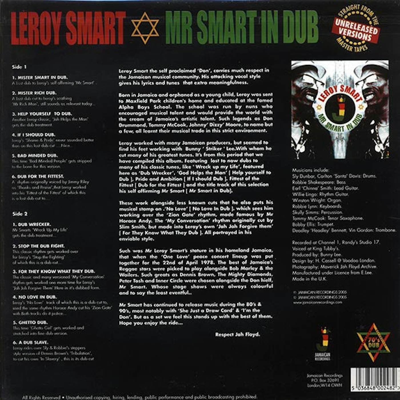 Leroy Smart  LP -  Mr. Smart In Dub (180g) (Vinyl)