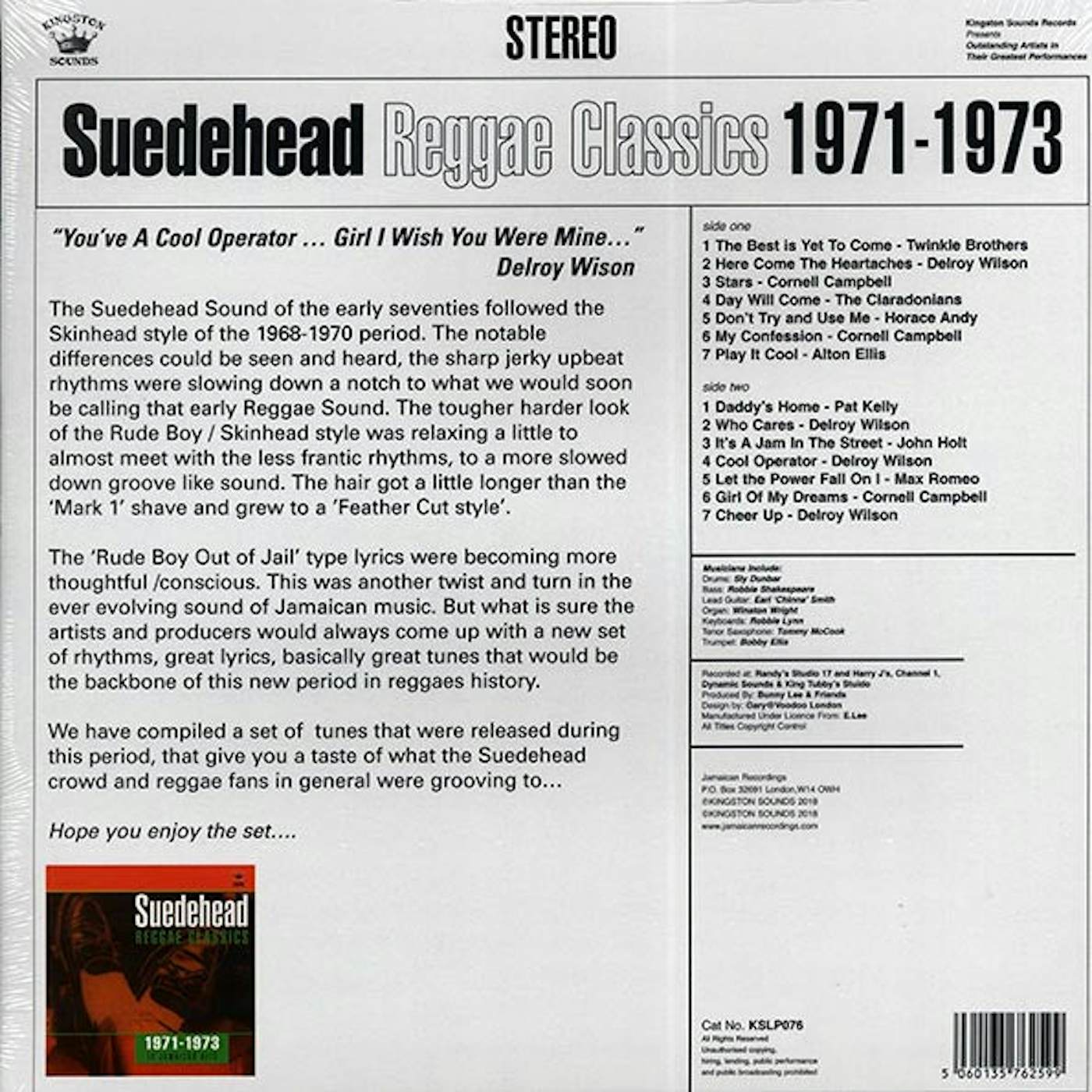 Max Romeo, Delroy Wilson, Alton Ellis, Etc.  LP -  Suedehead Reggae Classics 19711973 (180g) (Vinyl)