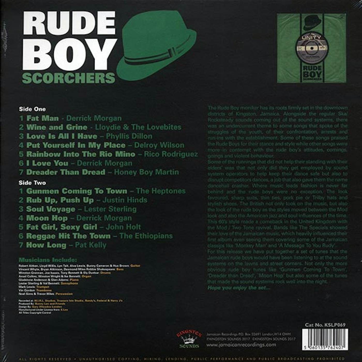 Phyllis Dillon, Lester Sterling, Rico Rodriguez, The Heptones, Etc.  LP -  Rude Boy Scorchers (180g) (Vinyl)