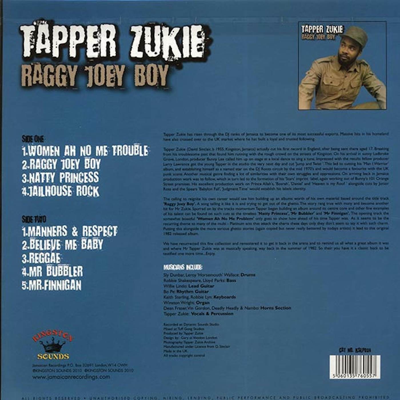 Tappa Zukie  LP -  Raggy Joey Boy (180g) (Vinyl)