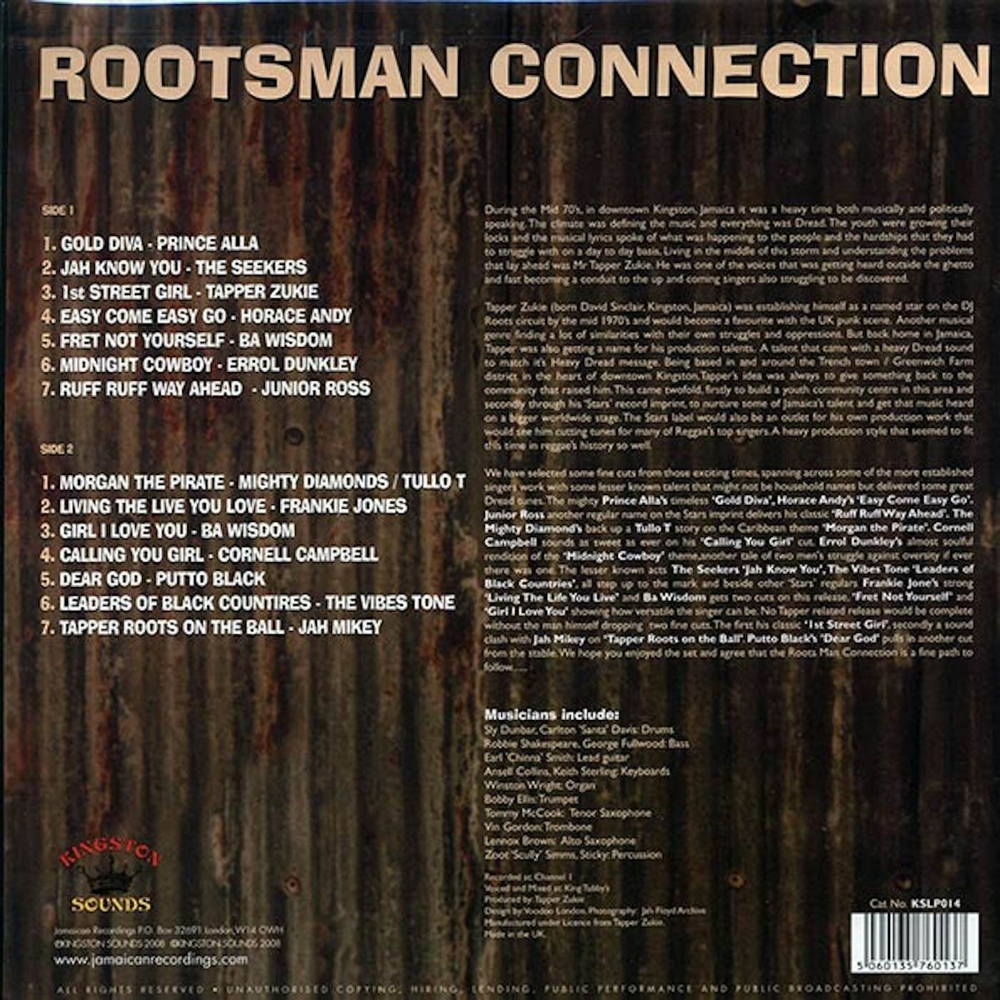 Tappa Zukie, Prince Alla, Etc.  LP -  Rootsman Connection (180g) (Vinyl)