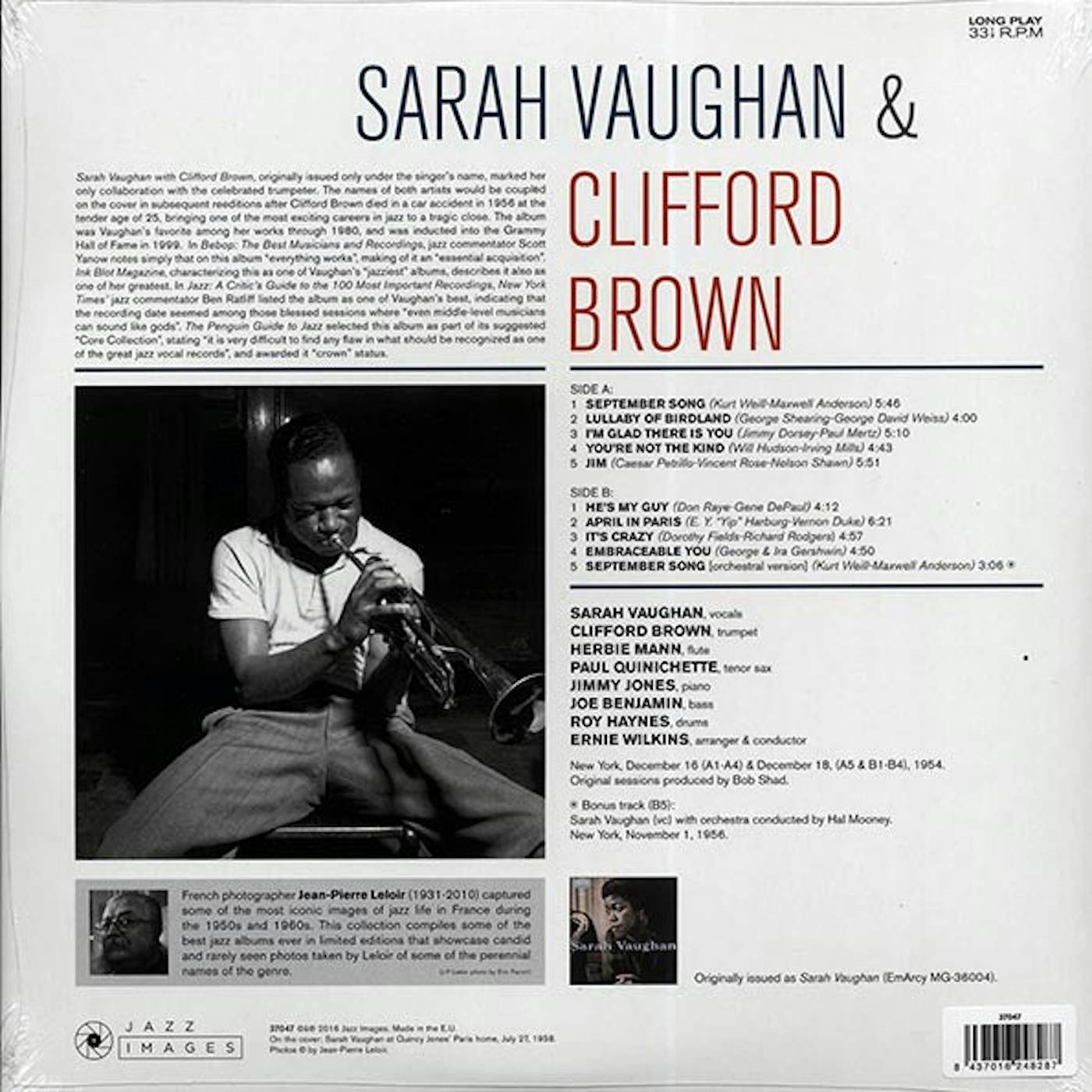 Sarah Vaughan, Clifford Brown  LP -  Sarah Vaughan & Clifford Brown (+ 2 bonus tracks) (ltd. ed.) (180g) (HighDef VV) (Vinyl)