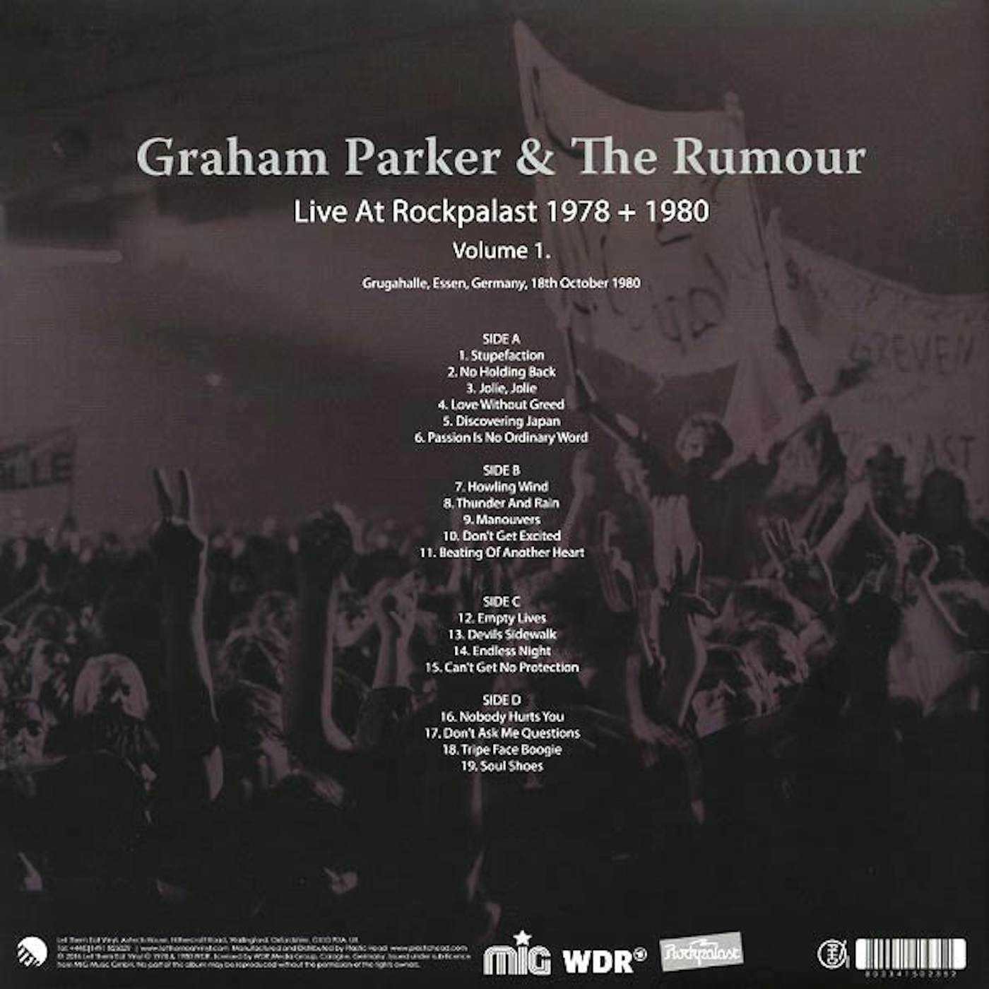 Graham Parker & The Rumour  LP -  Live At Rockpalast 1978 + 1980 Volume 1 (Vinyl)