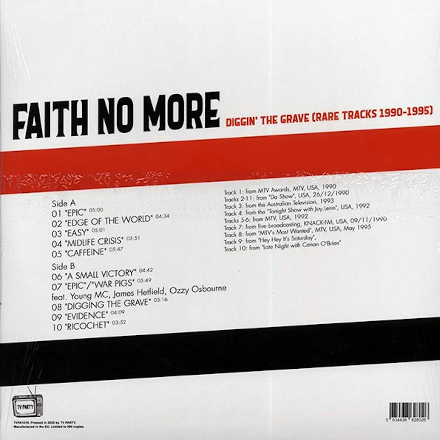 Faith No More  LP -  Diggin' The Grave: Rare Tracks 19901995 (ltd. 500 copies made) (Vinyl)