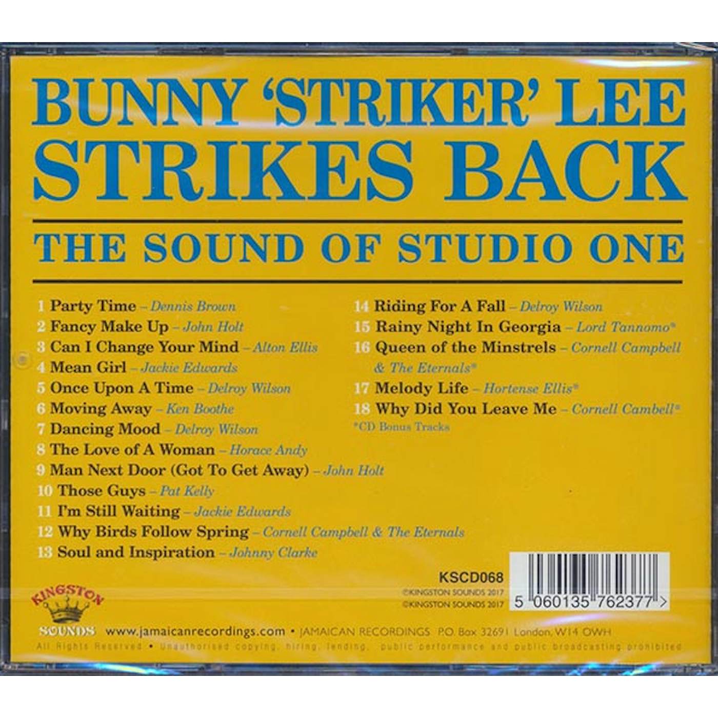 Horace Andy, Alton Ellis, Dennis Brown, Etc.  CD -  Bunny Striker Lee Strikes Back: The Sound Of Studio One