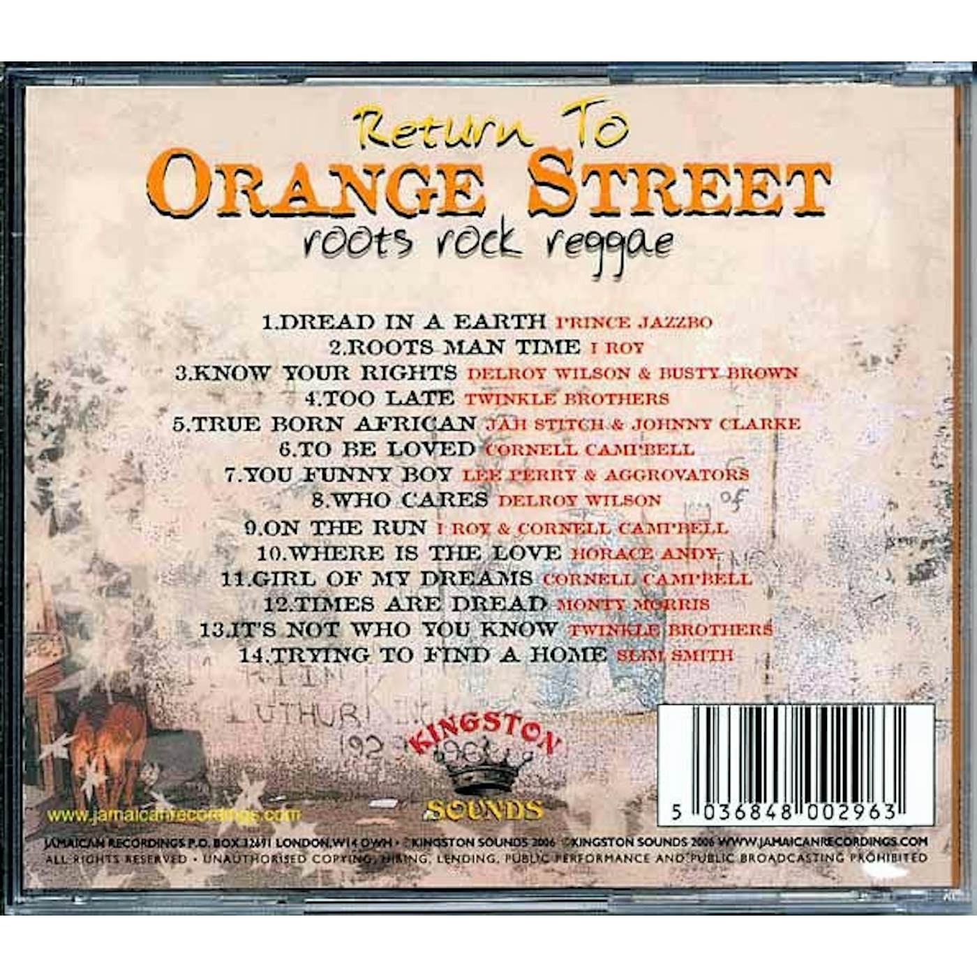 The Twinkle Brothers, I Roy, Jah Stitch, Cornell Campbell, Etc.  CD -  Return To Orange Street