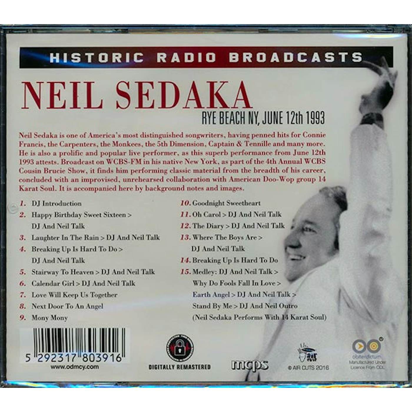Neil Sedaka  CD -  Rye Beach NY, June 12th 1993 (remastered)