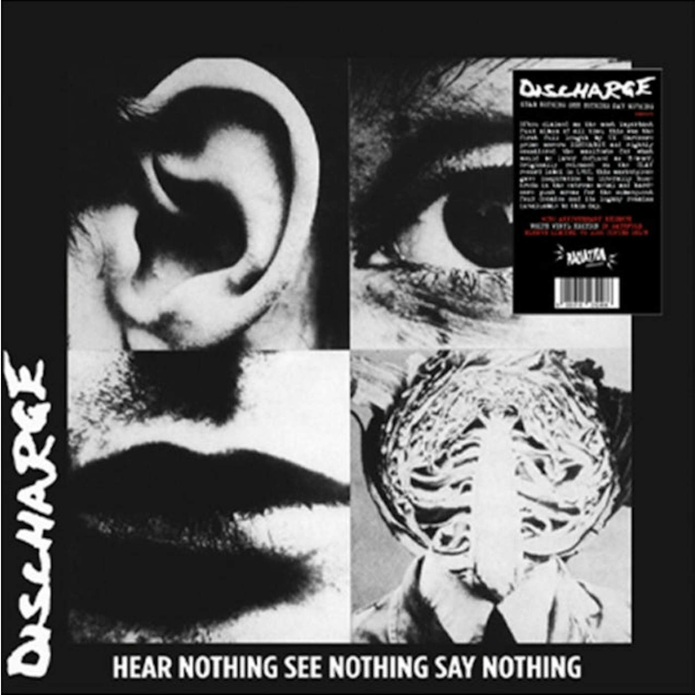 Discharge LP Vinyl Record - Hear Nothing See Nothing Say Nothing (White Vinyl)