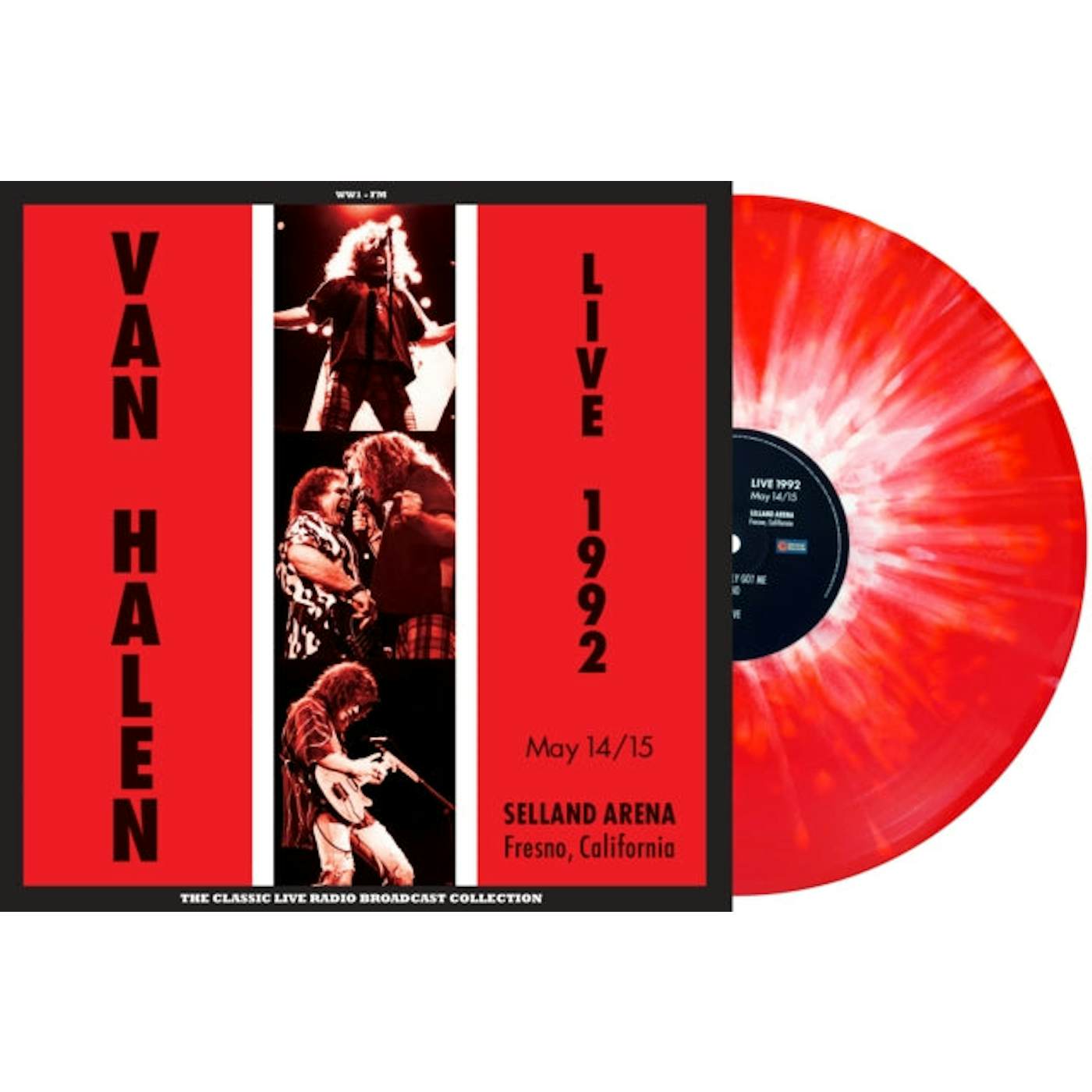 Van Halen LP Vinyl Record - Live At Selland Arena Fresno 19 92 (Red/White Splatter Vinyl)