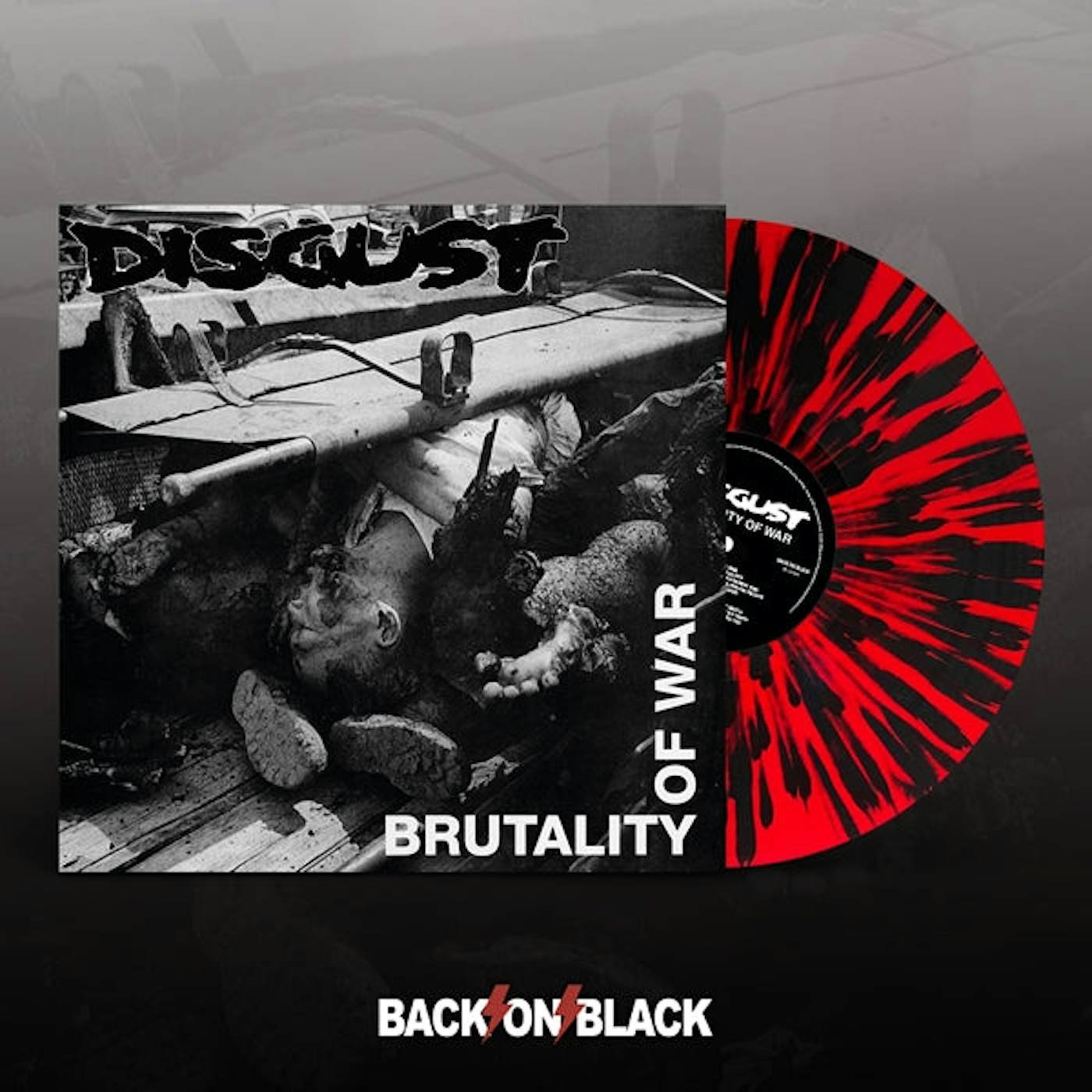 Disgust LP - Brutality Of War (Red W/ Black Splatter Vinyl)
