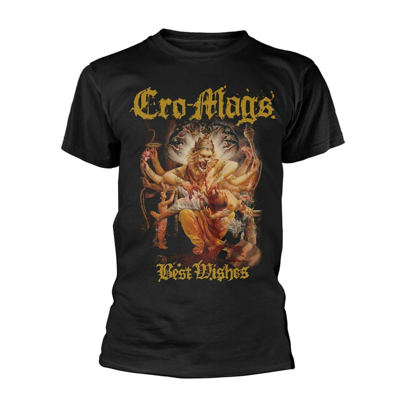 Cro-Mags T Shirt - Best Wishes - Gold (Megastore Exclusive)