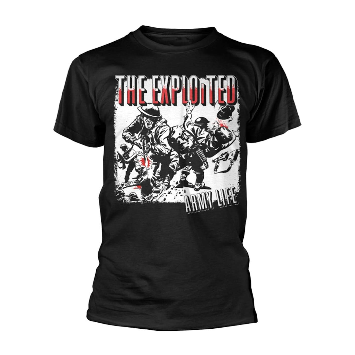 The Exploited T Shirt - Army Life (Black)